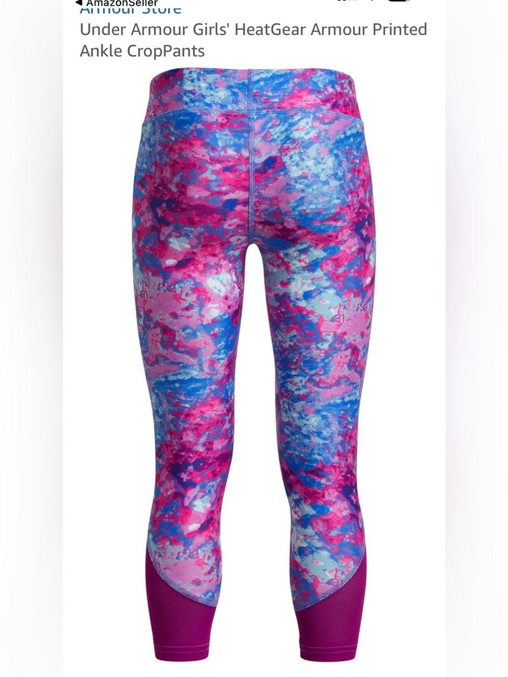 BRAND NEW girl youth under armour heatgear ankle tights leggings size XL - Picture 2 of 5